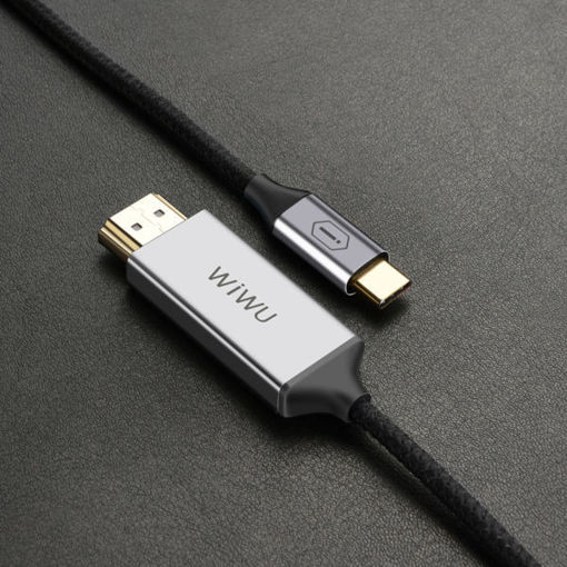 صورة موزع WiWU Alpha Type-C إلى HDMI Usb-C - رمادي