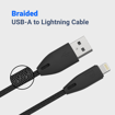 Picture of Powerology Braided USB-A to Lightning Cable 1.2M (Black)