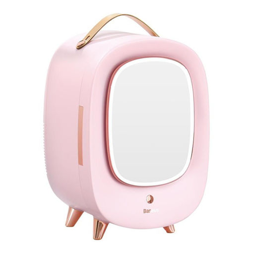 Picture of Baseus Beauty Fridge 13L with Makeup Mirror and LED Light 220V CN Plug-Pink
