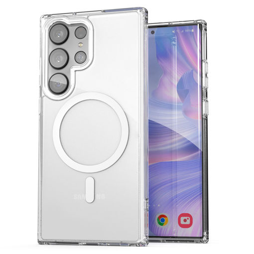 Picture of Samsung Galaxy S23 Ultra Clear Magnetic Case with MagSafe Wireless Charger