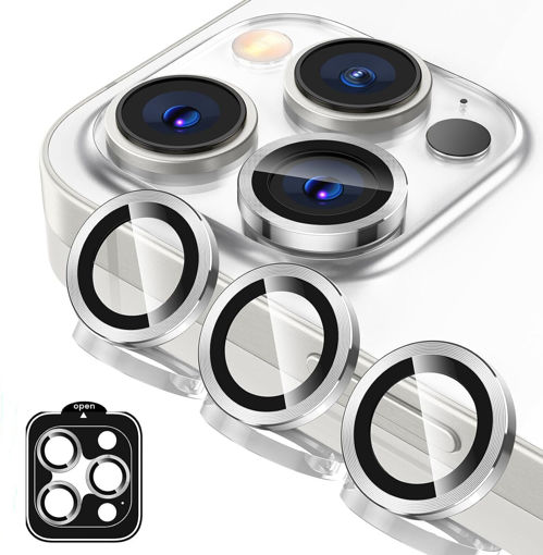 Picture of iPhone 15/15 Pro Max/15 Pro 3 Pcs Ring Tempered Glass Camera Lens Protector