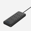 Picture of Powerology Smart Multiport Socket 6 AC 3 USB & USB-C PD 30W 3250W 3Meter Black
